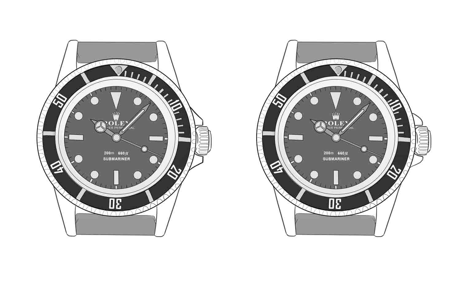 square crown guards vs pointy submariner 5512
